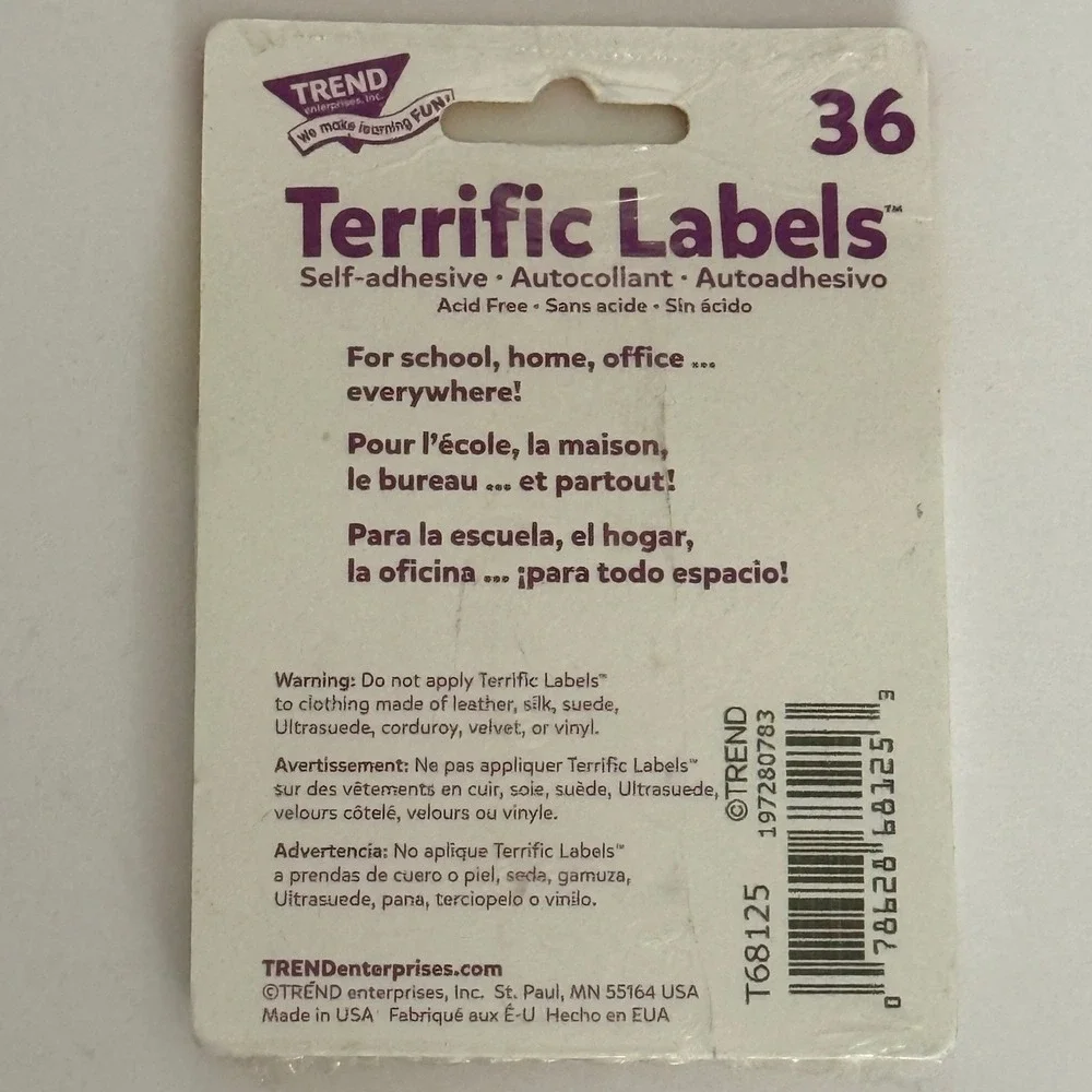 Trend Terrific Labels Polka Dot Name Tags Pink Glitter Butterfly Notepad Bundle